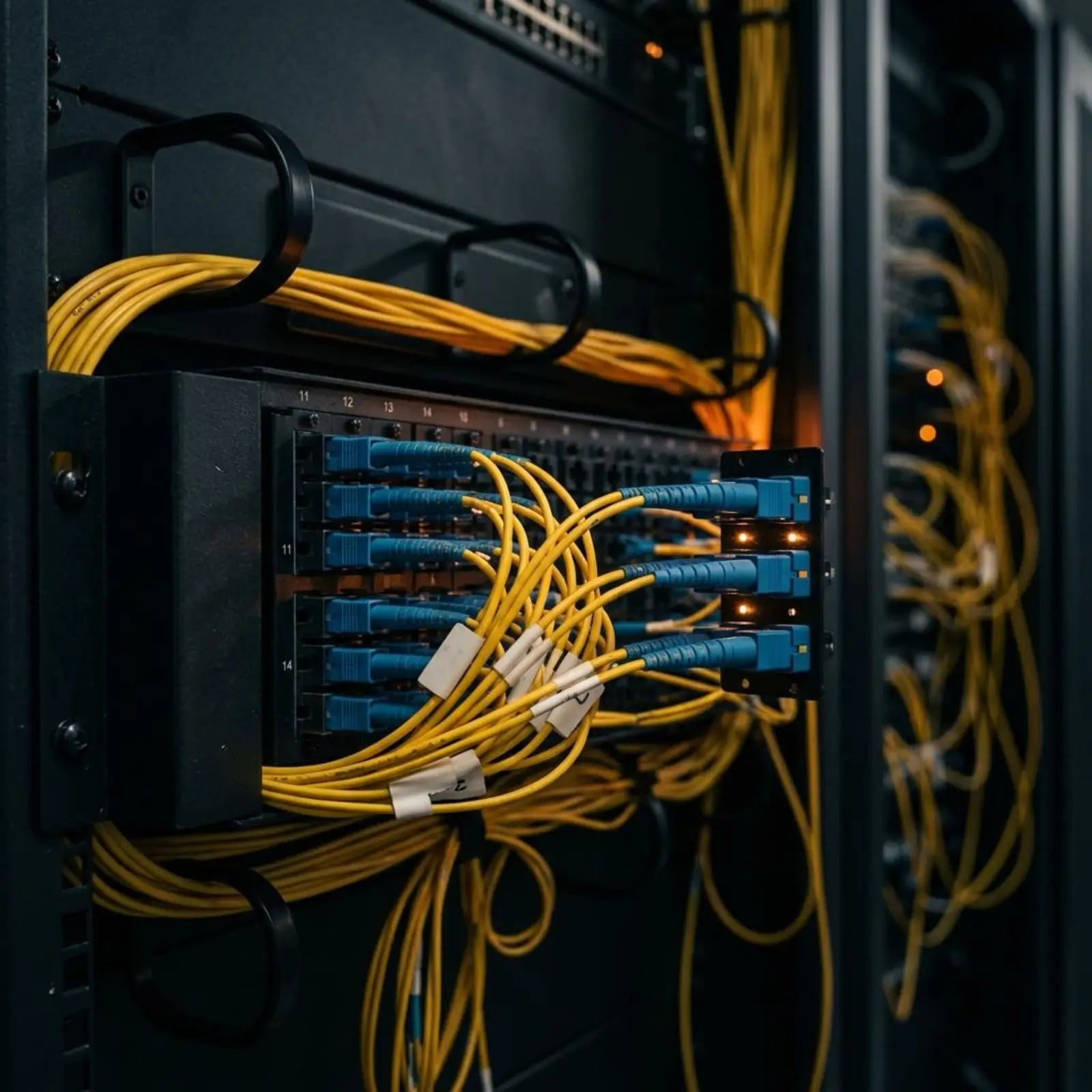Fiber and coaxial backbone infrastructure (illustrative image)